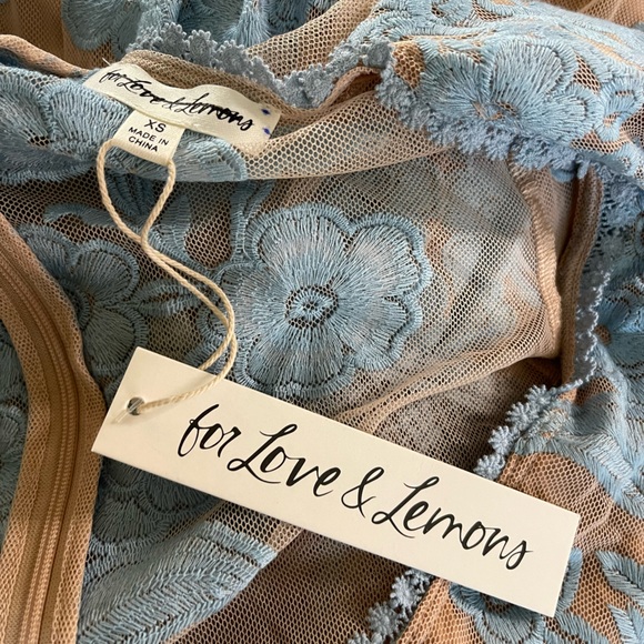 For Love & Lemons Blue Lace Maxi Dress NWT - Picture 7 of 8